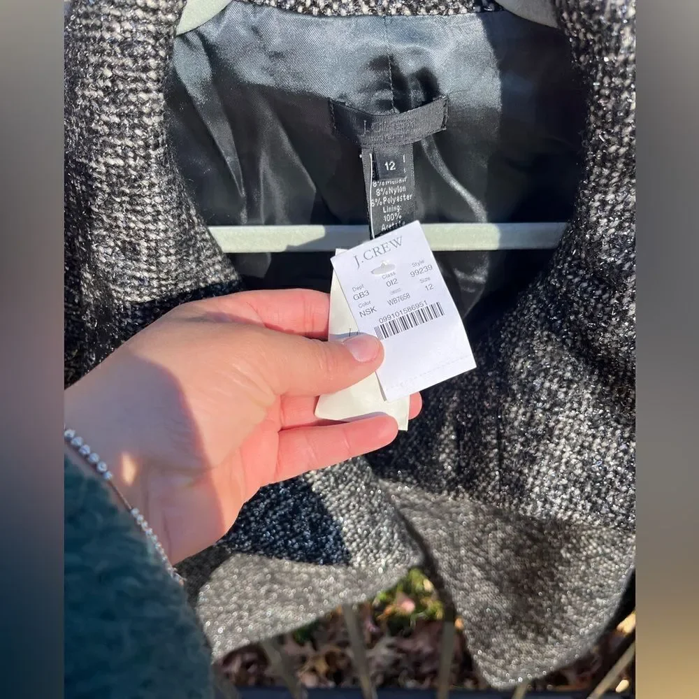 J Crew Collection Metallic Mohair Tweed Jacket NWT - Picture 3 of 13